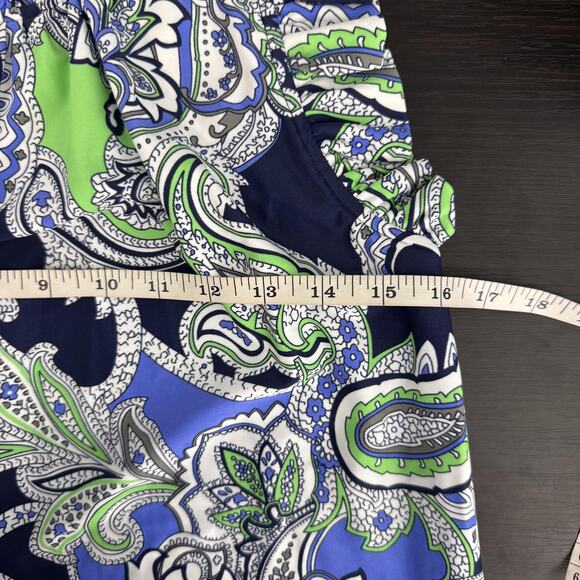 Jude Connally Top Women XS Paisley Mylie Ruffle Mock Neck Made Floral Office NEW - Picture 9 of 11